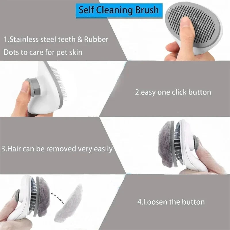 Self cleaning Pet Hair Remove Comb